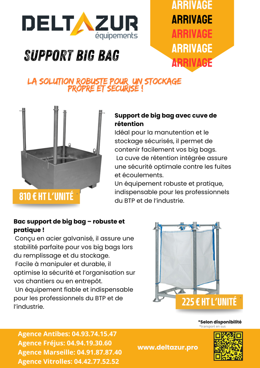 NOUVEL ARRIVAGE: TOUT POUR SECURISER VOS CHANTIERS disponible sur les agences de Vitrolles, Marseille, Fréjus et Antibes