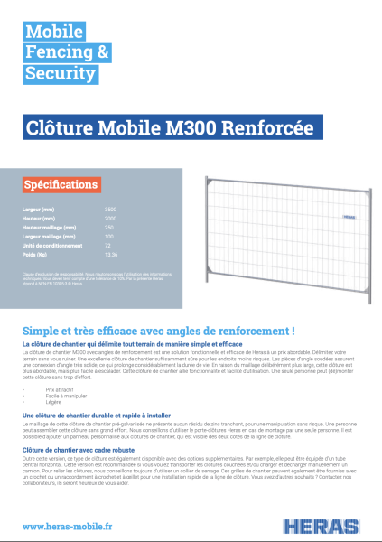 Barrière HERAS M300 Renforcé 