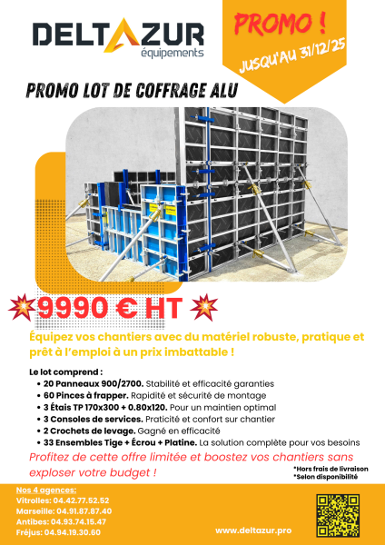 Vente de lot de coffrage alu